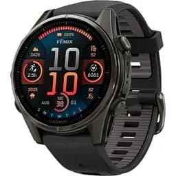 Смарт-годинник Garmin Fenix ​​8 Amoled Sapphire Carbon Gray DLC Tit. w. Black/Pebble Gray S. Band 43 mm (010-02903-20)