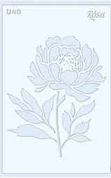 Трафарет многоразовый универсальный №U40 серия Цветы 13х20 прозрачный 0,5мм.