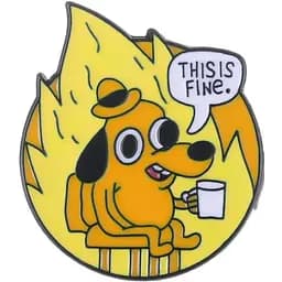Значок Мем Пес у вогні This is fine 3 см P MEM 19