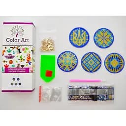 Набір брелків алмазна викладка Українські орнаменти ColorArt BR39, 5 штук - мініатюра 2