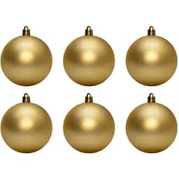 Набір ялинкових куль Linhai 6 шт D8 см шампань матовий пластик (892234)