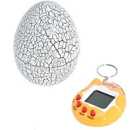 Іграшка-електронний вихованець UFT Eggshell Game White Тамагочі в яйці динозавра біла