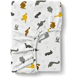 Простирадло Cosas на резинці фланель 80х160 dino world, бежевий (Flannel_DinoWorld_80x160x20) - мініатюра 1