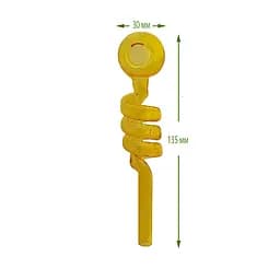 Трубка курильна скляна D&K Спіраль DK-8569A Yellow (16513) - мініатюра 2