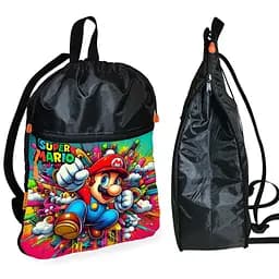 Рюкзак-мешок для обуви,спортивной формы Супер Марио "Super Mario" детская сумка для сменки (01319)