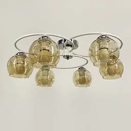 Стельова люстра-орбіта на 6 плафонів (янтарних або графітових) | Арт. 7060/6 WT | Line F