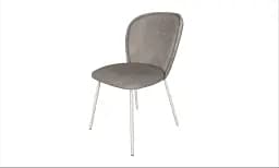 Стул Симпл ткань светло-серая ноги металл белые