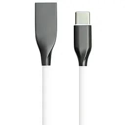 Кабель PowerPlant USB-Type-C, 1м, силикон, белый