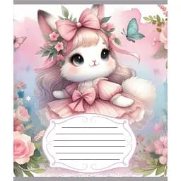 Зошит учнівський "Зайка" Leader 012-590522C-4 в косу лінію, 12 аркушів