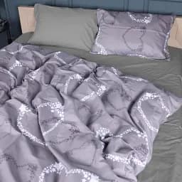 Комплект постільної білизни MisSon Сатин 22-1389 Loving Hearts 143 x 210 см сірий (2200010563399)