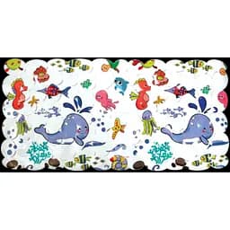 Захисний килимок для ванної Lindo морські мешканці (LN-8666м біл)