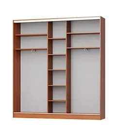 Шафа-купе тридверна MebelStar Стандарт AL 2ДСП/Дзеркало 220x45x240 см Бетон (MBS-1850) - мініатюра 2