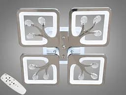 Сучасна стельова LED-люстра в передпокій Diasha S8157/4HR LED 3color - хром, 85 Вт, 37x37 см - мініатюра 2