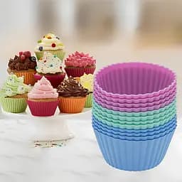 Набір силіконових форм для випічки кексів, мафінів, міні-тортиків 12 шт., A-plus 85544