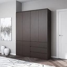 Шафа для одягу Vays, зі штангою та полицями, комплект з 2 шаф R10+R16 Венге Темний