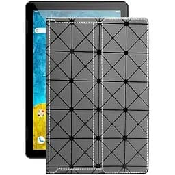 Чохол StatusCASE з екошкіри для планшету Umax VisionBook 10A LTE Сірий ромб