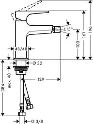 Змішувач для біде Hansgrohe Metropol 74520000 Хром - мініатюра 2