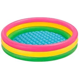 Басейн надувний дитячий Intex 57412 Веселка 3 кільця 114x25 см 136 л для дітей від 3 до 6 років