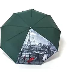 Кольорова парасолька-автомат з атласним сегментом для жінок 464 Зелений