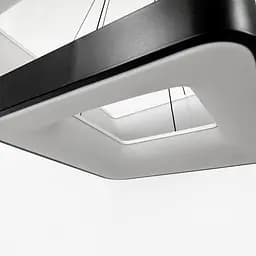 Двоярусна підвісна LED люстра в чорному квадратному корпусі 58 та 38 см | Line F | Арт. MJ312-600+400 BK - мініатюра 3