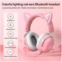 Бездротові навушники Onikuma B100 (B20) Bluetooth Gaming Cat with LED повнорозмірні - мініатюра 2