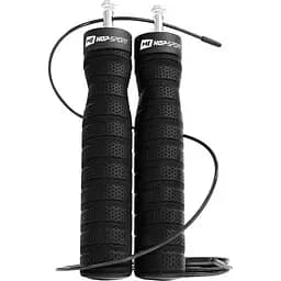 Скакалка Hop-Sport HS-P030JR с подшипниками и мягкой рукояткой черная