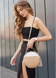 Жіноча кругла сумка кросбоді Sambag 20х20х10 см sum0019270 - мініатюра 5