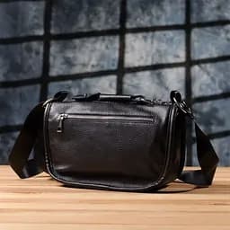 Стильна напівкругла сумка для жінок із натуральної шкіри Vintage 22905 чорна - мініатюра 9