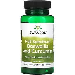 Аминокислота Swanson Boswellia and Curcumin, 60 капсул vit0003880