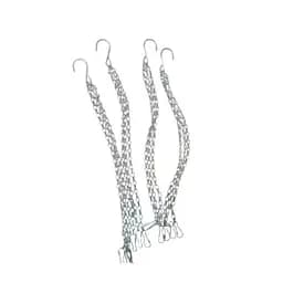 Гачки та потрійний сріблястий ланцюг довжиною 40 см кожен, для кошика або горщика, в упаковці 4 набори