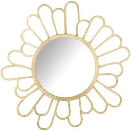 Дзеркало J-line настінне фігурне в золотистій металевій рамі Бельгія (45852)