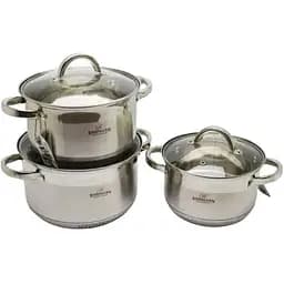 Універсальний набір каструль з кришками Bohmann BH-0715 з нержавіючої сталі з антипригарним покриттям