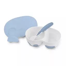 Мисочка з ложечкою двухкамерная BabyOno, 350 мл, блакитний (1067/01) - мініатюра 3