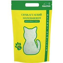 Силікагелевий наповнювач Хвостик із великими гранулами 15 л зелений