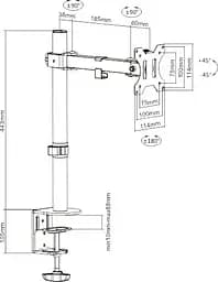 Настільне кріплення для монітора Brateck (LDT12-C011) [85686] - мініатюра 8