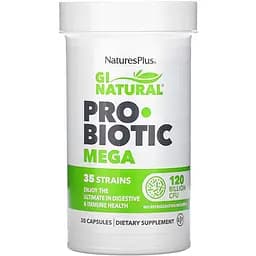 Пробіотики і пребіотики Natures Plus Gi Natural ProBiotic Mega 30 капсул