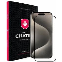 Захисне скло для смартфона NEU Chatel Corning Gorilla Glass Anti-Static with Mesh Front Black для iPhone 15 Pro (NEU3D15PLB)