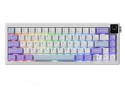 Клавиатура игровая механическая беспроводная Ajazz AK-650WP White-Purple RGB Flying Fish Switch Hot-Swap 2.4G/Bluetooth/USB - мініатюра 1