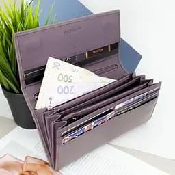 Гаманець жіночий шкіряний Fuerdanni 1180 бузковий на магнітах - мініатюра 6