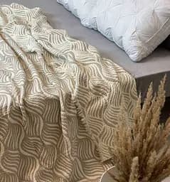 Плед двосторонній мусліновий євро L&M Home Textiles 20292 200х220 см бежевий - мініатюра 2