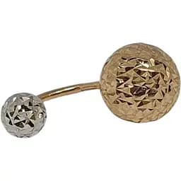 Золотая серьга-пирсинг Favoritum с алмазной гранью. 320129_9_А_КБ