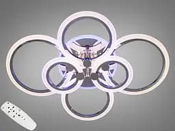 LED-люстра с диммером и цветной подсветкой, цвет хром, 105W