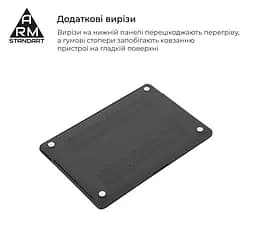 Чохол-накладка для MacBook Pro 14 M5-M1/M5 Pro-M2 Pro/M5 Max-M2 Max, чорний, Matte Shell, матовий, пластиковий, захисний аксесуар для ноутбука, протиударний, з вентиляцією та доступом до портів, для макбука, ArmorStandart (ARM80474) - мініатюра 4