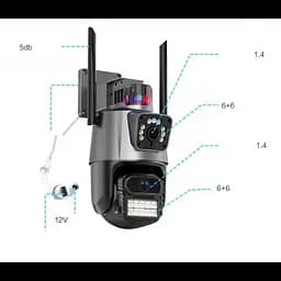 Вулична охоронна WIFI камера відеоспостереження Dual Lens Поворотна камера спостереження з бузком - мініатюра 6