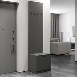 Вішалка для передпокою VAYS підлогова з тумбою для взуття M-43 антрацит