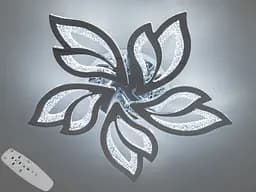 Стельова світлодіодна люстра з пультом, підсвіткою, 80W, хром