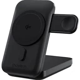 Беспроводное зарядное устройство Choetech Qi2 3in1 Magnetic Charger Holder with 10000mAh 15W Black (B750-CCBK) [127159]