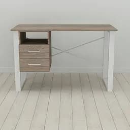 Письменный стол с ящиками Ferrum-decor Оскар 750x1200x600 металл Белый ДСП Дуб Сонома Трюфель 16 мм (FRD-103224)