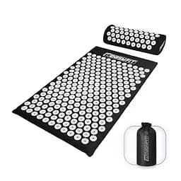 Массажный коврик Easyfit с подушкой (аппликатор Кузнецова) Черный с белым (EF-2709-BW)