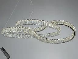 Світлодіодна люстра Romin три кільця хром 93 Вт з пультом